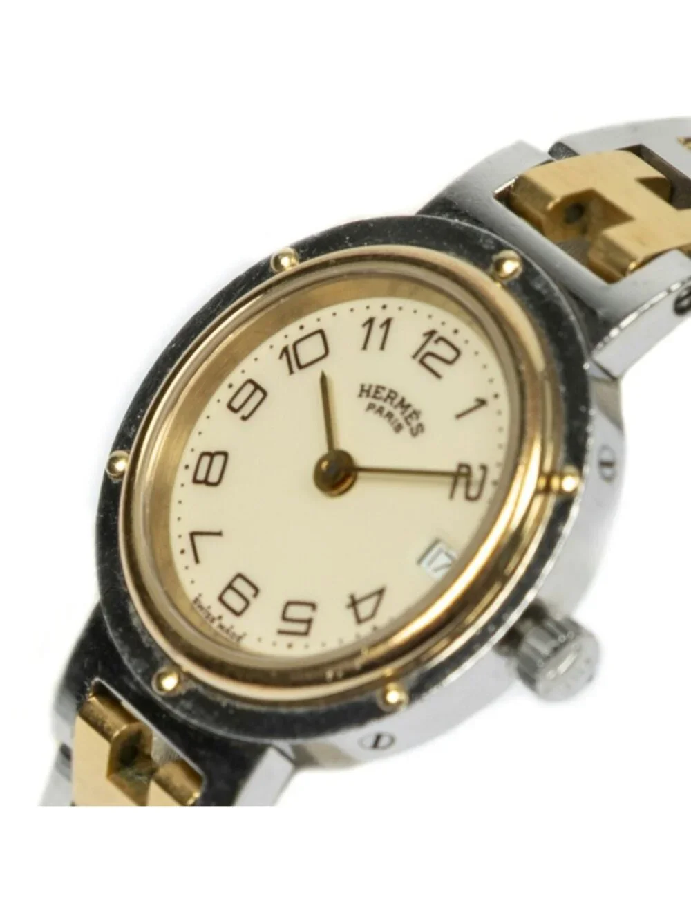 Hermes Clipper Silver Gold Plated Bracelet